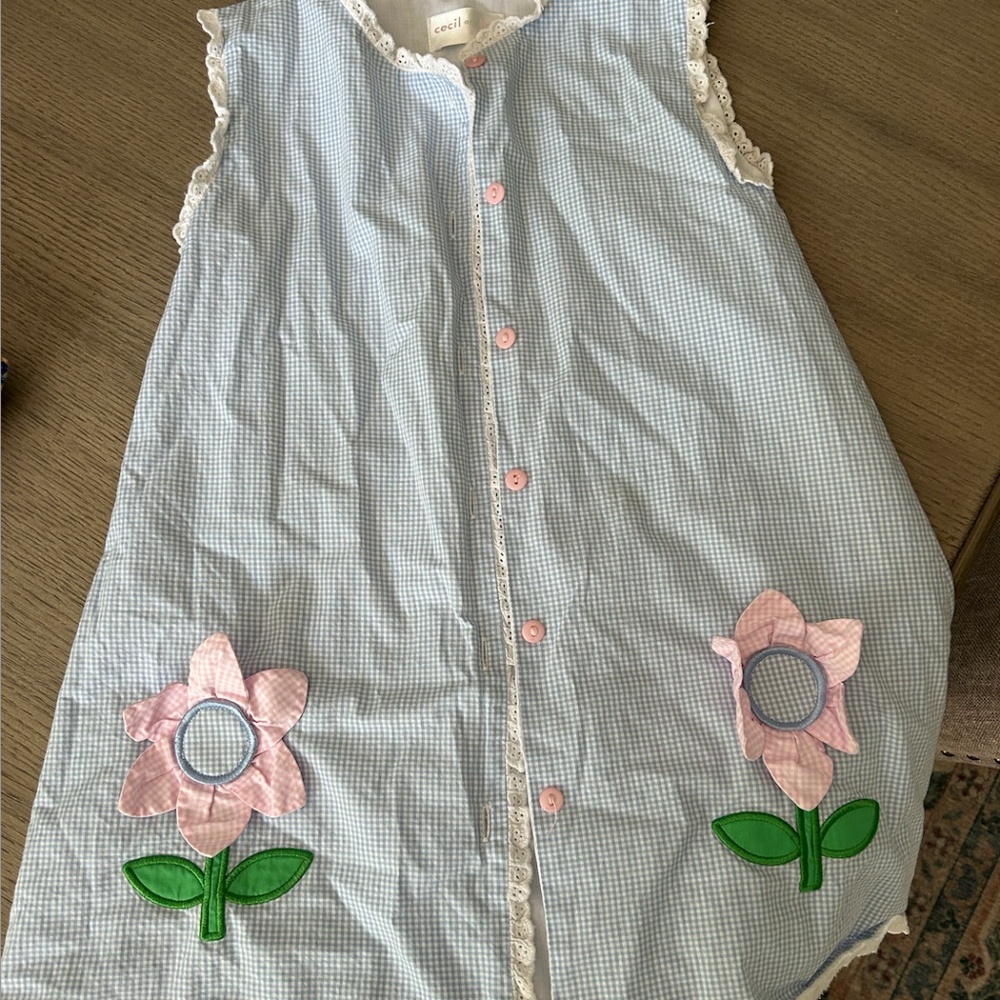 Cecil and Lou x Cam Wimberley Gingham Flower Dress, Size 6